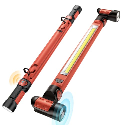 Work Light【AUTO ON/Off】 3000LM LED Magnetic Work Light bar 5200mAh Under Hood Work Light with Hooks