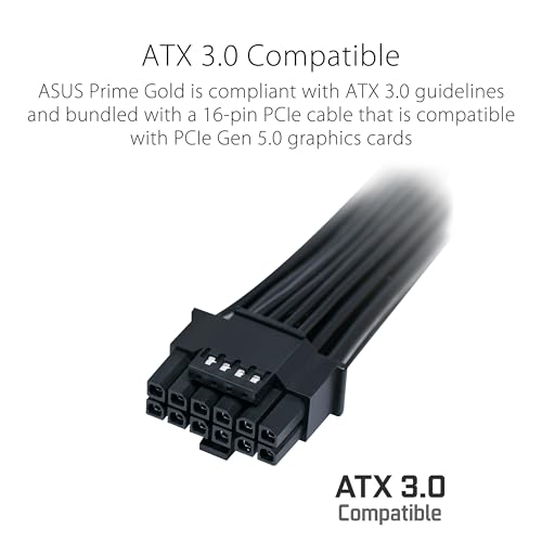 ASUS TUF Gaming 1000W Gold (1000 Watt, ATX 3.0 Compatible Fully Modular Power Supply, 80+ Gold Certified, Military-Grade Components