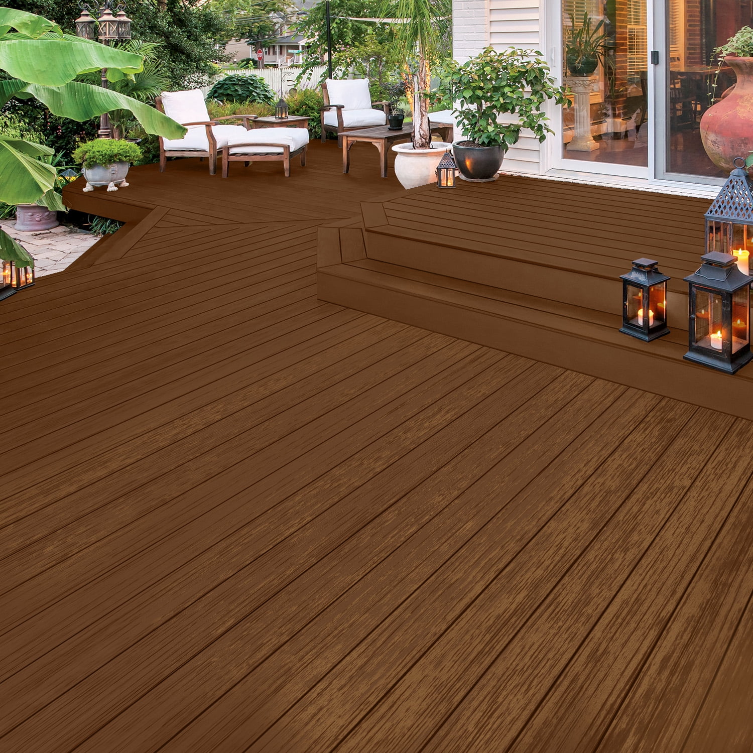 Olympic Maximum 5 gal. Teak Semi-Transparent Exterior Stain and Sealer in One Low VOC