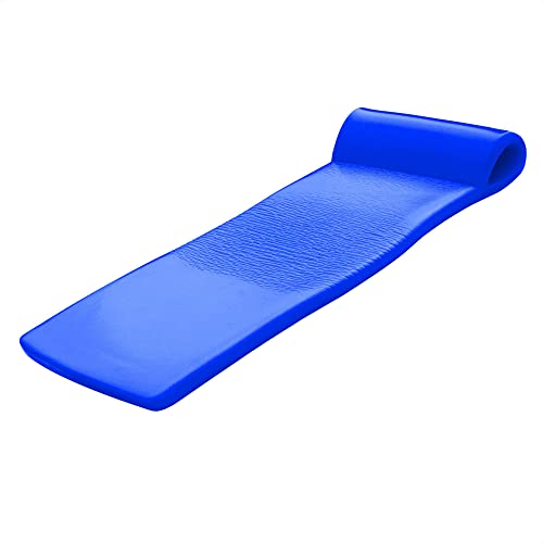 TRC Recreation Sunsation Vinyl Coated Foam Swimming Pool Float Mat Adult Lounger with Built-in Roll Pillow