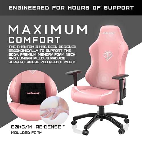 Anda Seat Phantom 3 Fabric Gaming Chairs for Adults - Large Wide Seat Gaming Chair with Lumbar Support