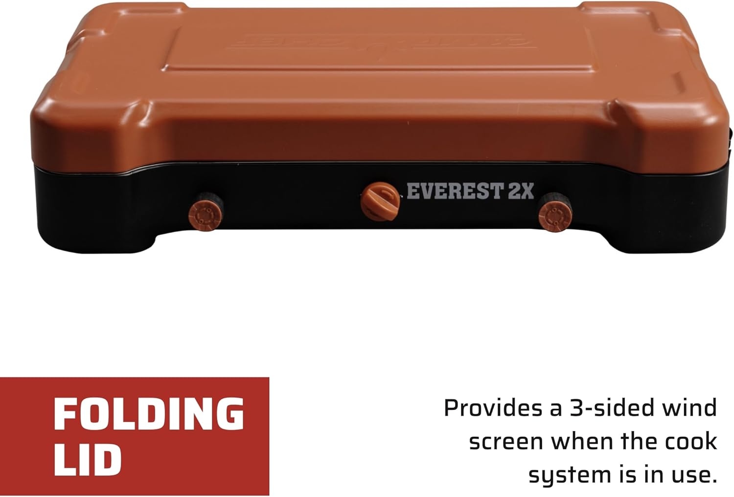 Camp Chef Mountain Series Everest 2X - High Output Two-Burner Camp Stove - Lid Doubles as Windscreen - Portable Cooking Stove - For Outdoor Cooking