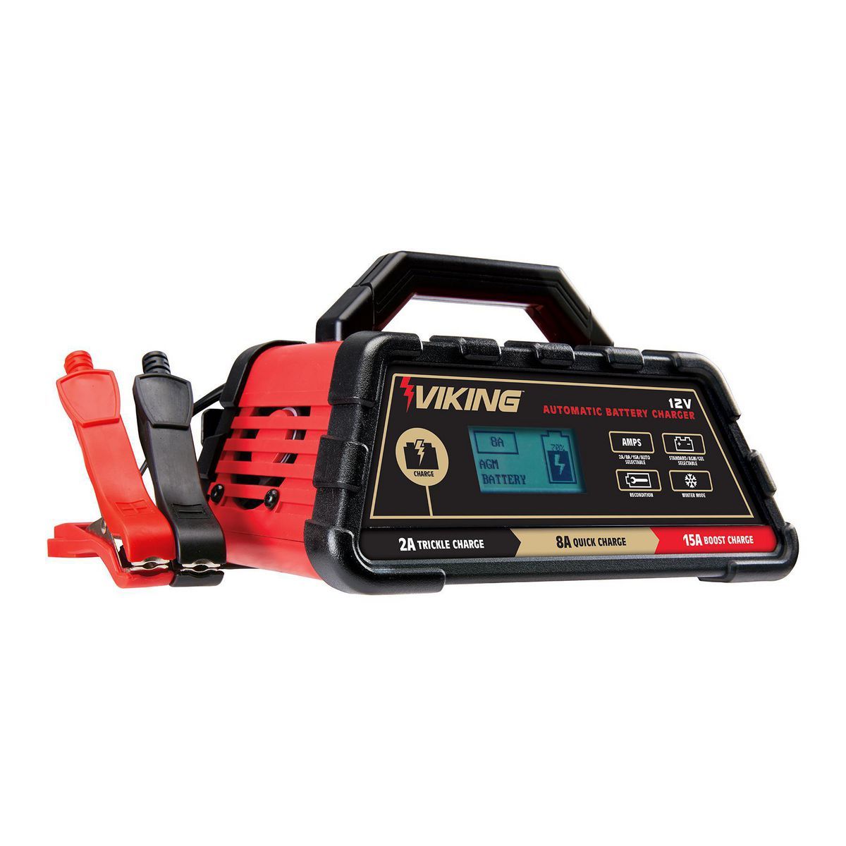 VIKING 2/8/15 Amp Automatic Microprocessor-Controlled Battery Charger