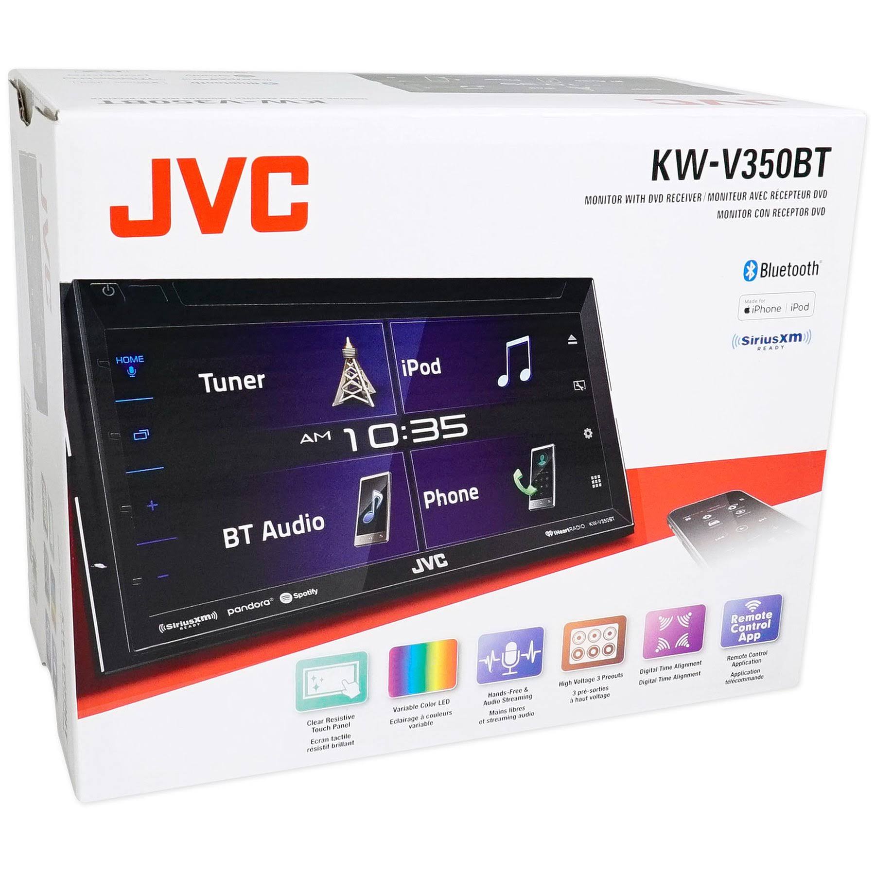 JVC Kw-v350bt 6.8x22 Double-DIN In-Dash DVD Receiver with Bluetooth u0026 Si