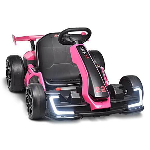 Blitzshark 24V Kids Go Kart 300W Powerful Drift Kart Electric Pedal Kart Outdoor Race Toy, with 2X150W Strong Motor, 7AH Big Battery