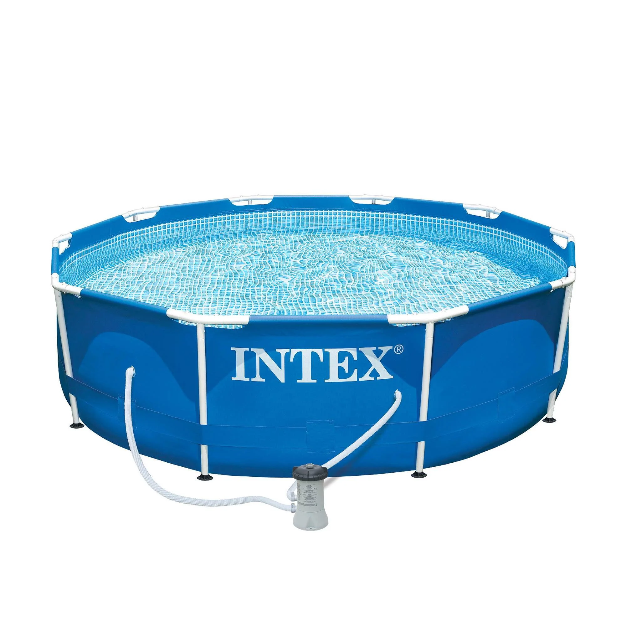 Intex Metal Frame 10' x 30 Outdoor Swimming Pool with Filter Pump & Cover Metal frame pools Round
