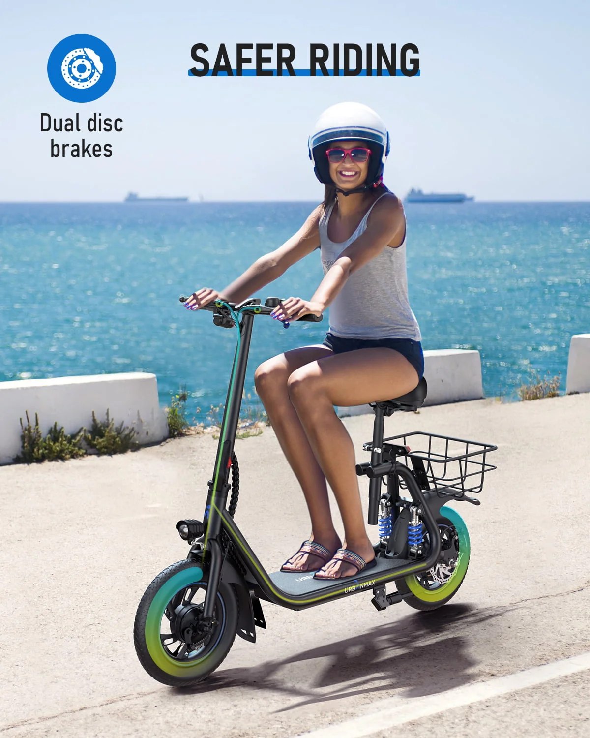 URBANMAX C1 Pro Electric Scooter Adults with Dual Shock Absorbers Up to 25 Miles 18.6MPH 450W Powerful Motor Folding Scooter Electric for Adults with