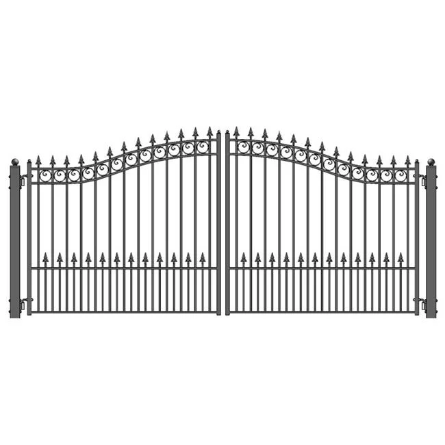 16 ft. Prague Style Iron Wrought Dual Swing Driveway Gate - Curated Treasures Market