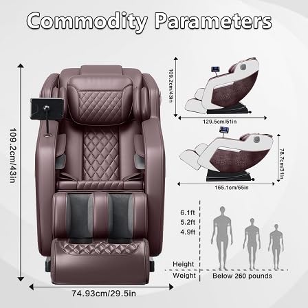 Massage Chair Full Body, Zero Gravity Massage Recliner Chairs with Hip Heat, Foot Massage and Air Massage System for Touch Screen Controller