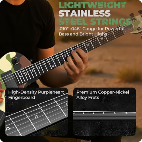 Fesley 39" LP Electric Guitar Kit: Full Size Solid Body Electric Guitars for Beginners with Humbucker Pickups,Poplar Body,Mahogany Neck,22 Frets