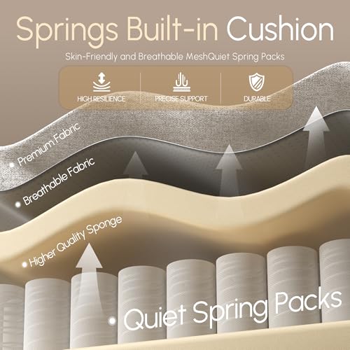Dowinx Fabric Gaming Chair with Pocket Spring Cushion,Breathable Computer Chair with Massage Lumbar Support and Footrest
