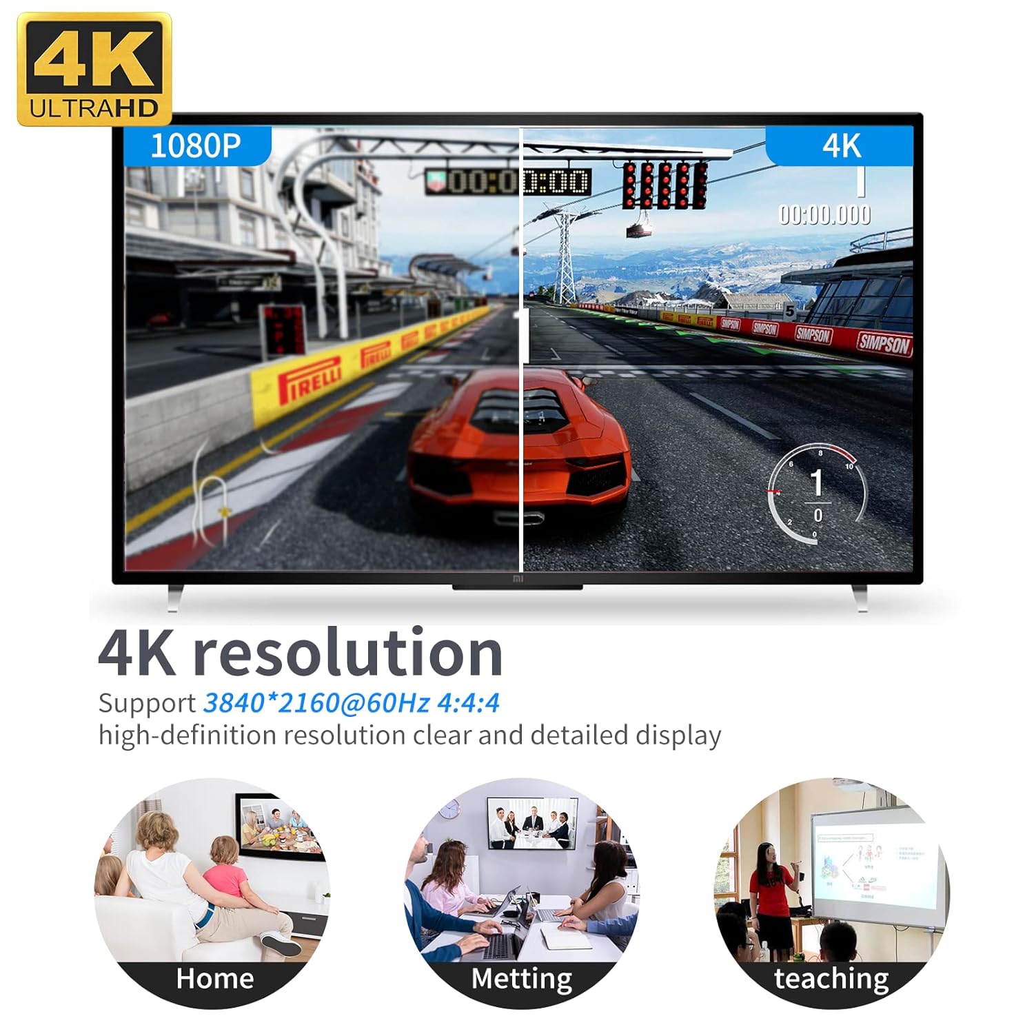 DisplayPort 4 Port MT-VIKI KVM Switch 4x1 with 4 DP Cables+ 4 USB Cables 4K@60Hz 4:4:4 UHD Support HDCP 2.2 DP1.2 Hotkey for Windows, Linux, etc.