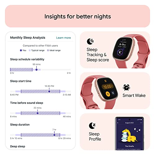 Fitbit Versa 4 Fitness Smartwatch with Daily Readiness, GPS, 24/7 Heart Rate, 40+ Exercise Modes, Sleep Tracking and more, Black/Graphite