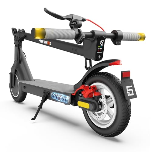 5TH WHEEL V30PRO Electric Scooter, 10" Solid Tires, 350W Motor & 18 MPH, 19.9 Miles Range E-Scooter with E-Lock, Dual Brakes and Suspension