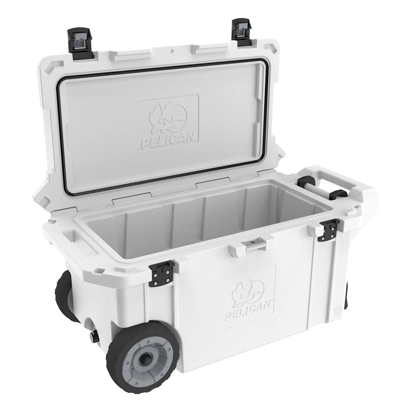 Pelican 80qt Elite Cooler, Wheeled, White