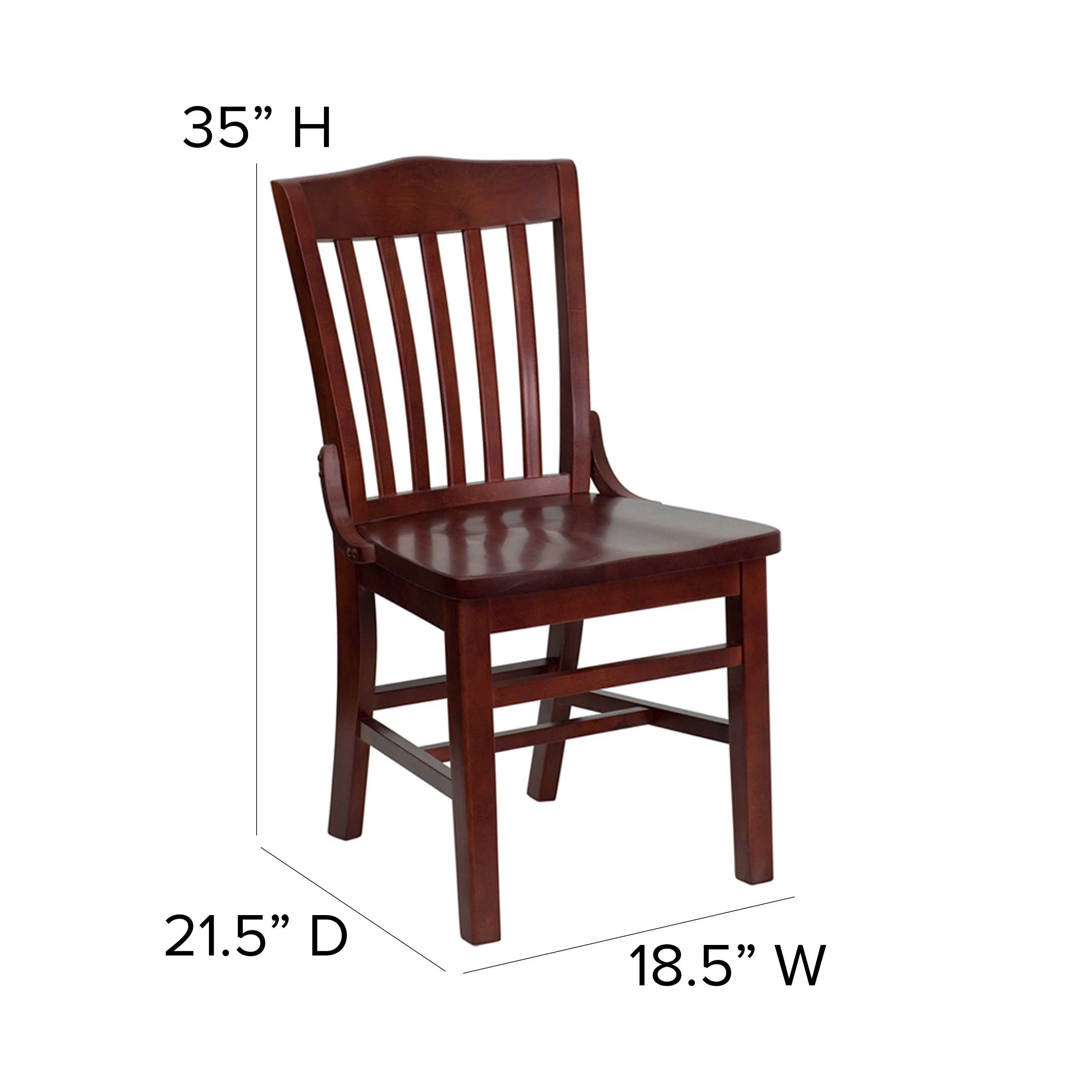 Emma + Oliver School House Back Mahogany Wood Chair