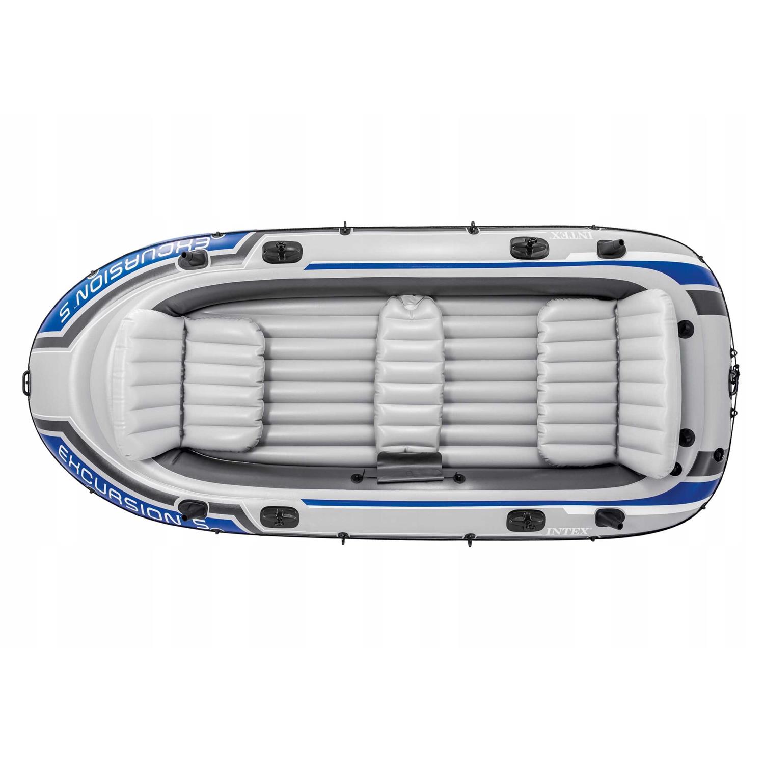 Intex Excursion 5 Person Inflatable Boat Set w/ 2 Oars - Sports Supplies Online Store