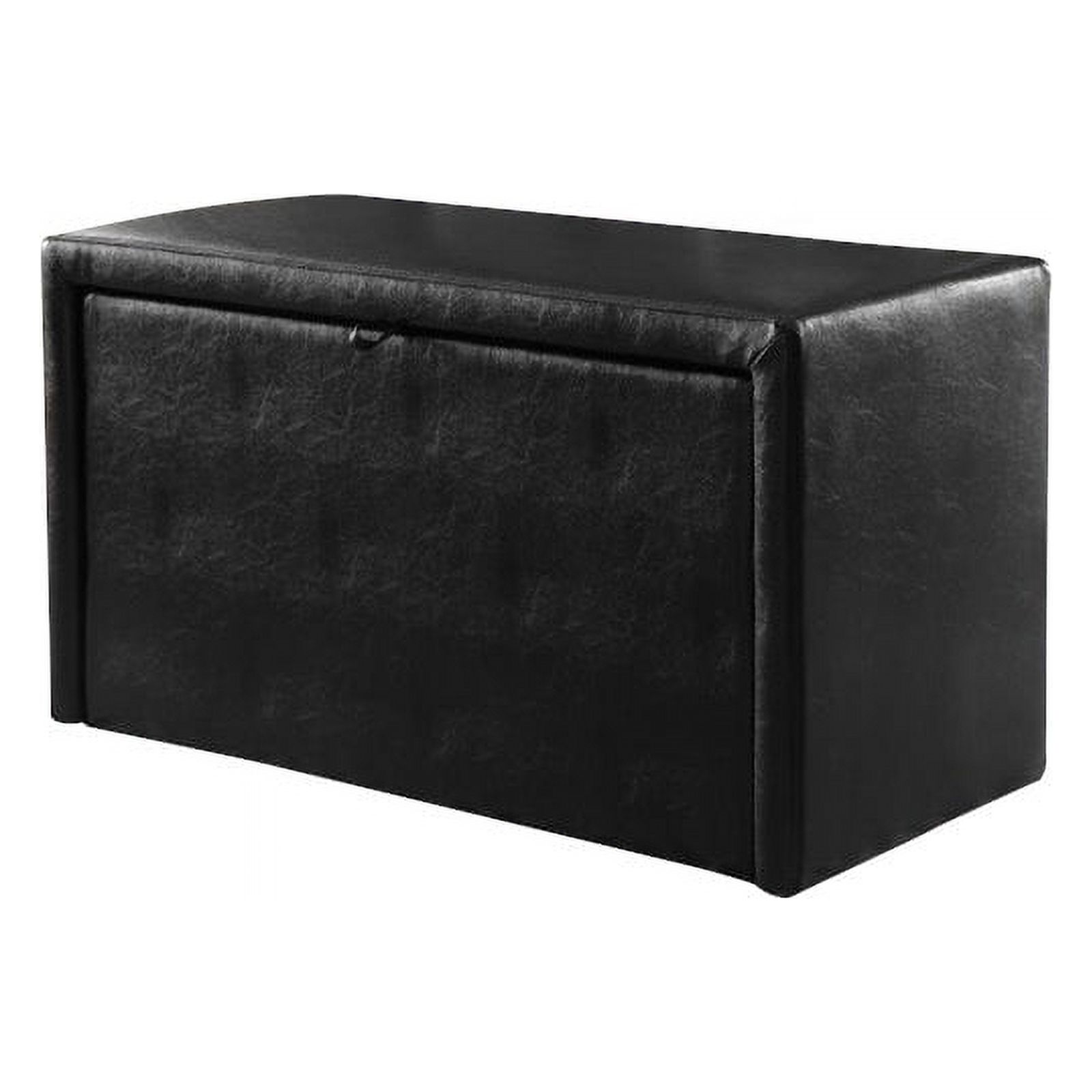 Furniture of America Drester Faux Leather Bench and Ottoman Set in Dark Brown