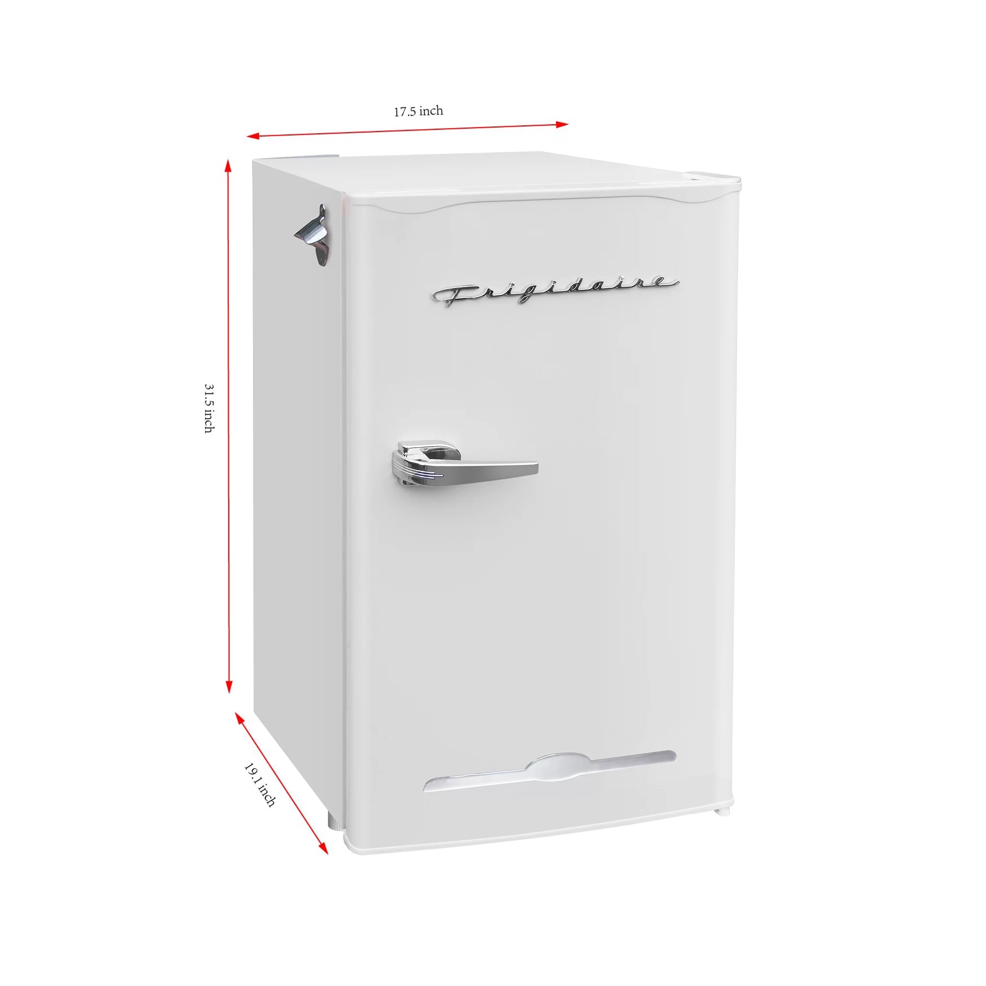 Frigidaire 3.2 Cu Ft Retro Mini Fridge With Side Bottle Opener, (EFR376) White - Radiant Selections