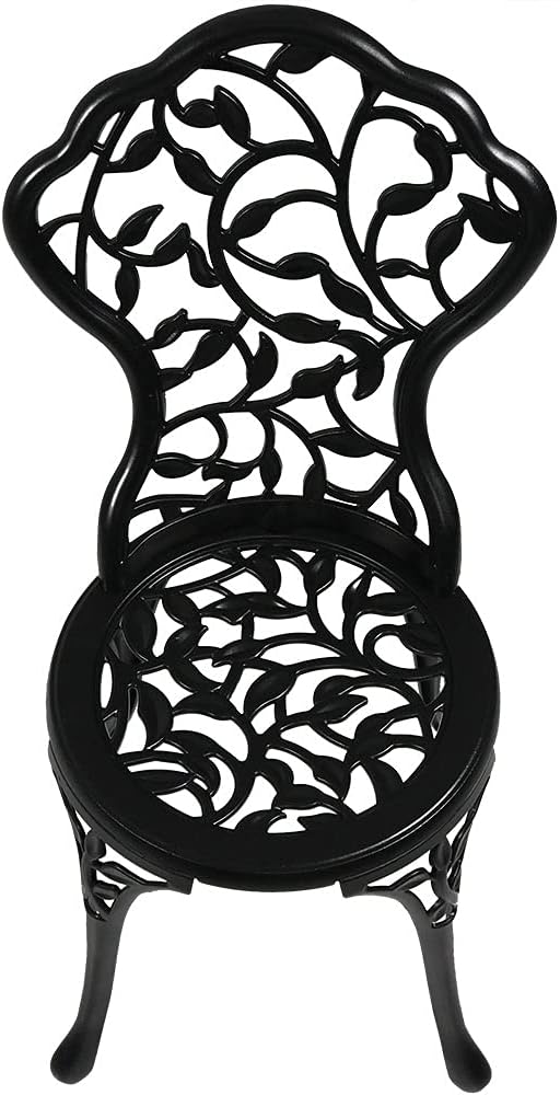 Sunnydaze 3-Piece Black Outdoor Cast Aluminum Patio Bistro Set