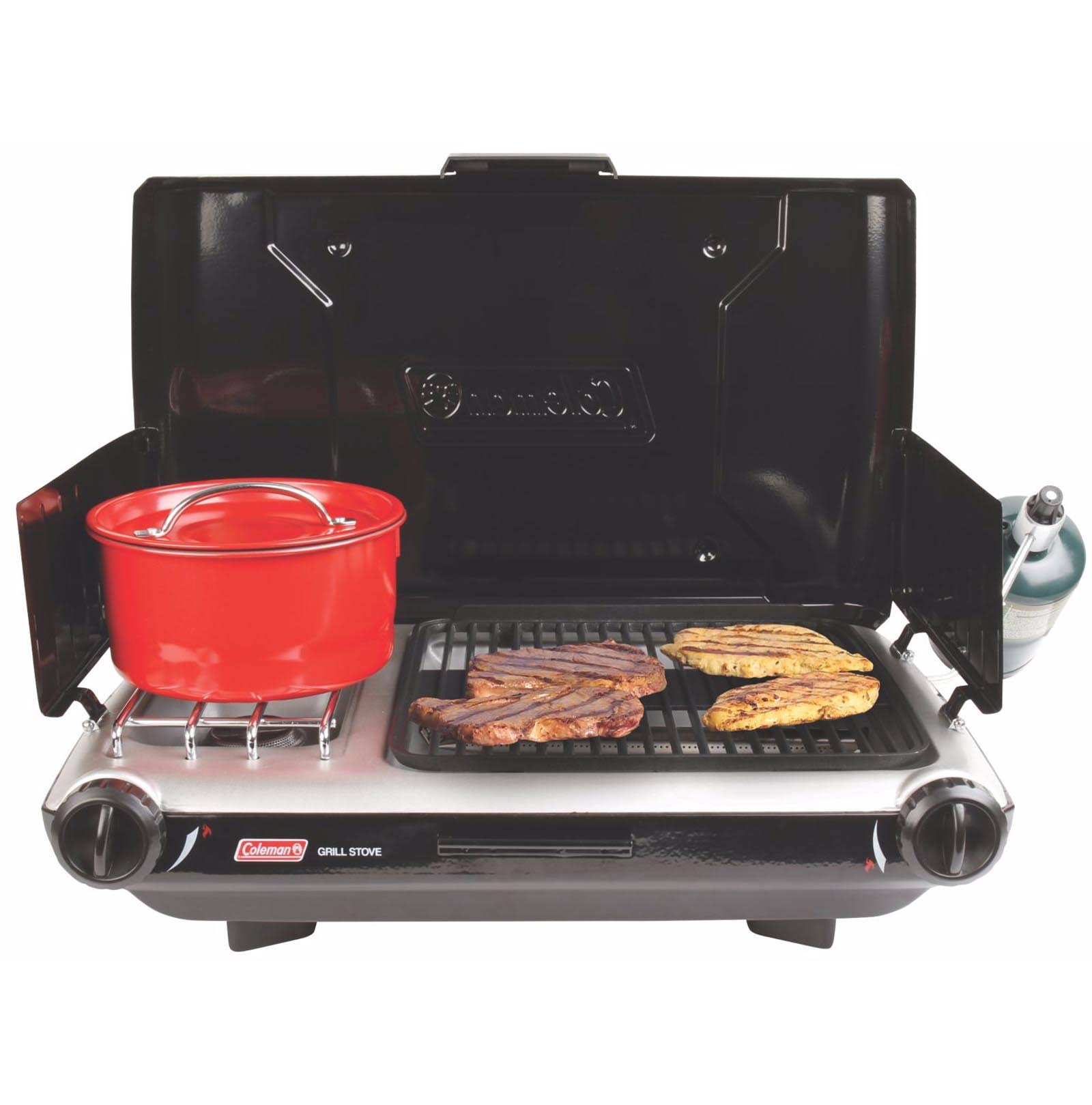 Coleman PerfectFlow Portable Camp Propane Grill/Stove, Black
