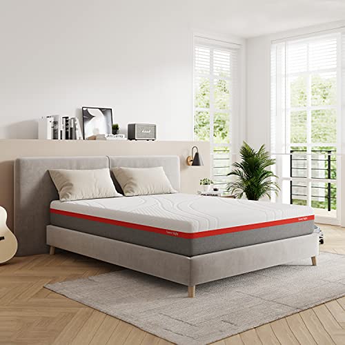 Sweetnight King Size Mattress, 10 Inch Cooling Gel Memory Foam Mattress in a Box, Foam Mattress with Flippable Design for Comfortable Sleep & Support