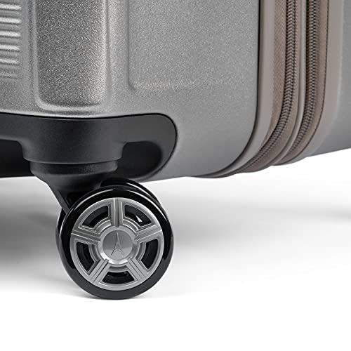 Travelpro Platinum Elite Hardside Expandable Carry on Luggage, 8 Wheel Spinner, TSA Lock, Hard Shell Polycarbonate Suitcase, Metallic Sand