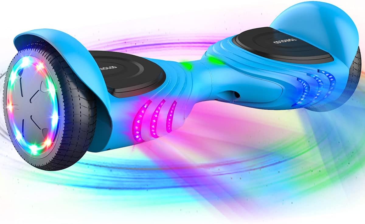 TOMOLOO Hoverboard, Electric Self Balancing Smart Scooter, ul 2272 Certified Hover Board 6.5 Two Wheel with Music Speaker and Led Light