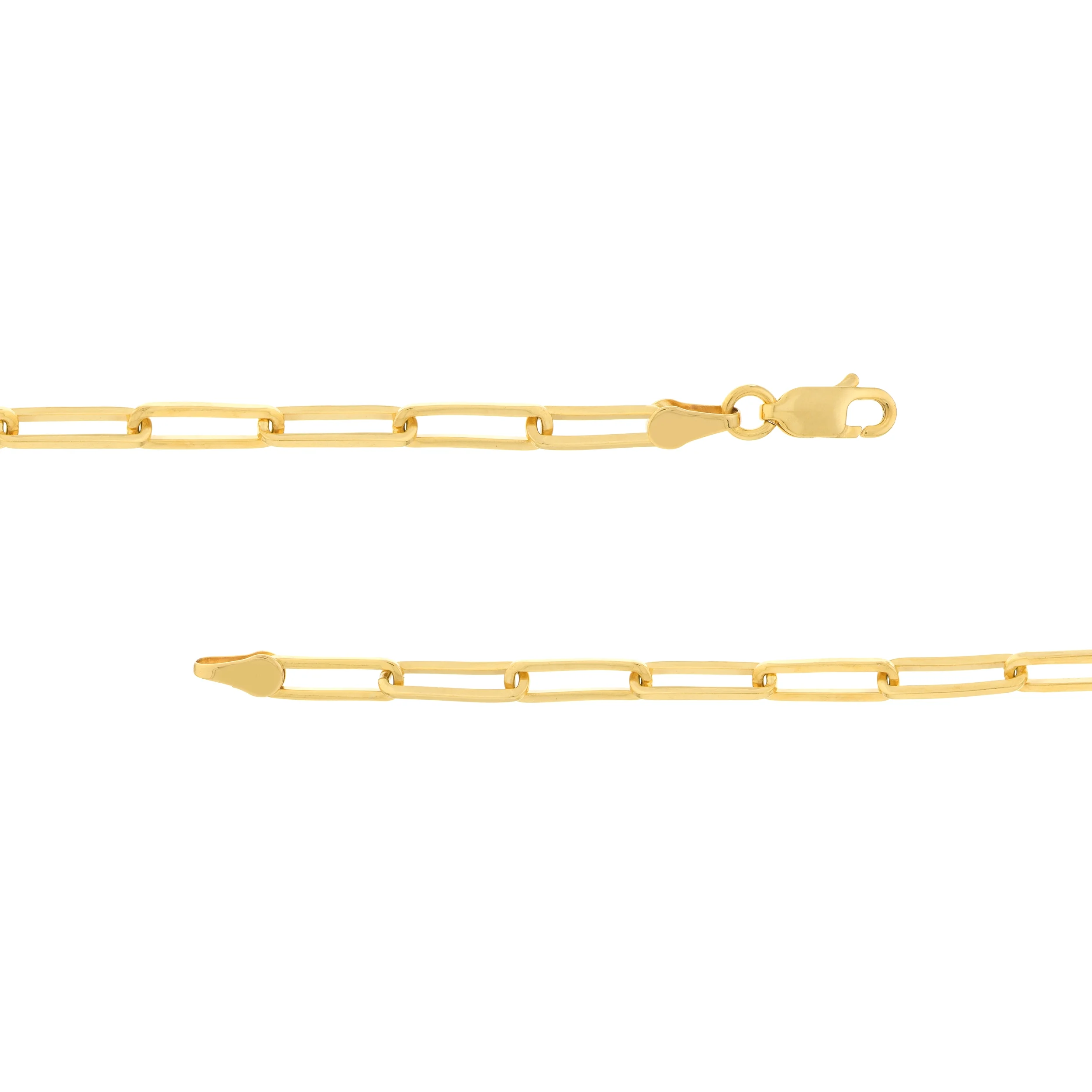 SZUL Women's 14K Solid Yellow Gold 3.80mm Paperclip Necklace - 16 Inch
