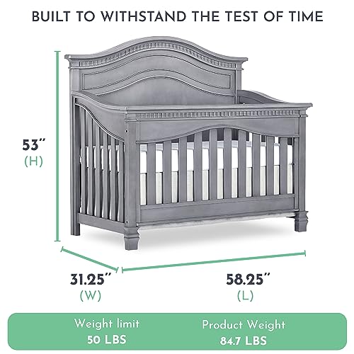 Evolur Cheyenne 5 in 1 Full Panel Convertible Crib in Antique Brown