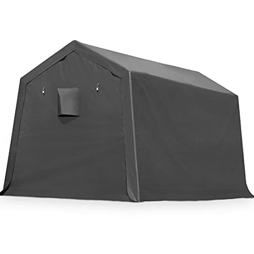 ADVANCE OUTDOOR 10x10 ft Heavy Duty Outdoor Patio Portable Canopy Storage Shelter Shed Carport with 2 Roll up Zipper Doors & Vents for Snowmobile