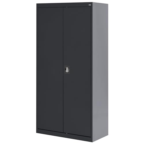 Sandusky Lee EA4R362472-02 Welded Steel Elite Storage Cabinet with Adjustable Shelves, 24" Length x 36" Width x 72" Height, Charcoal