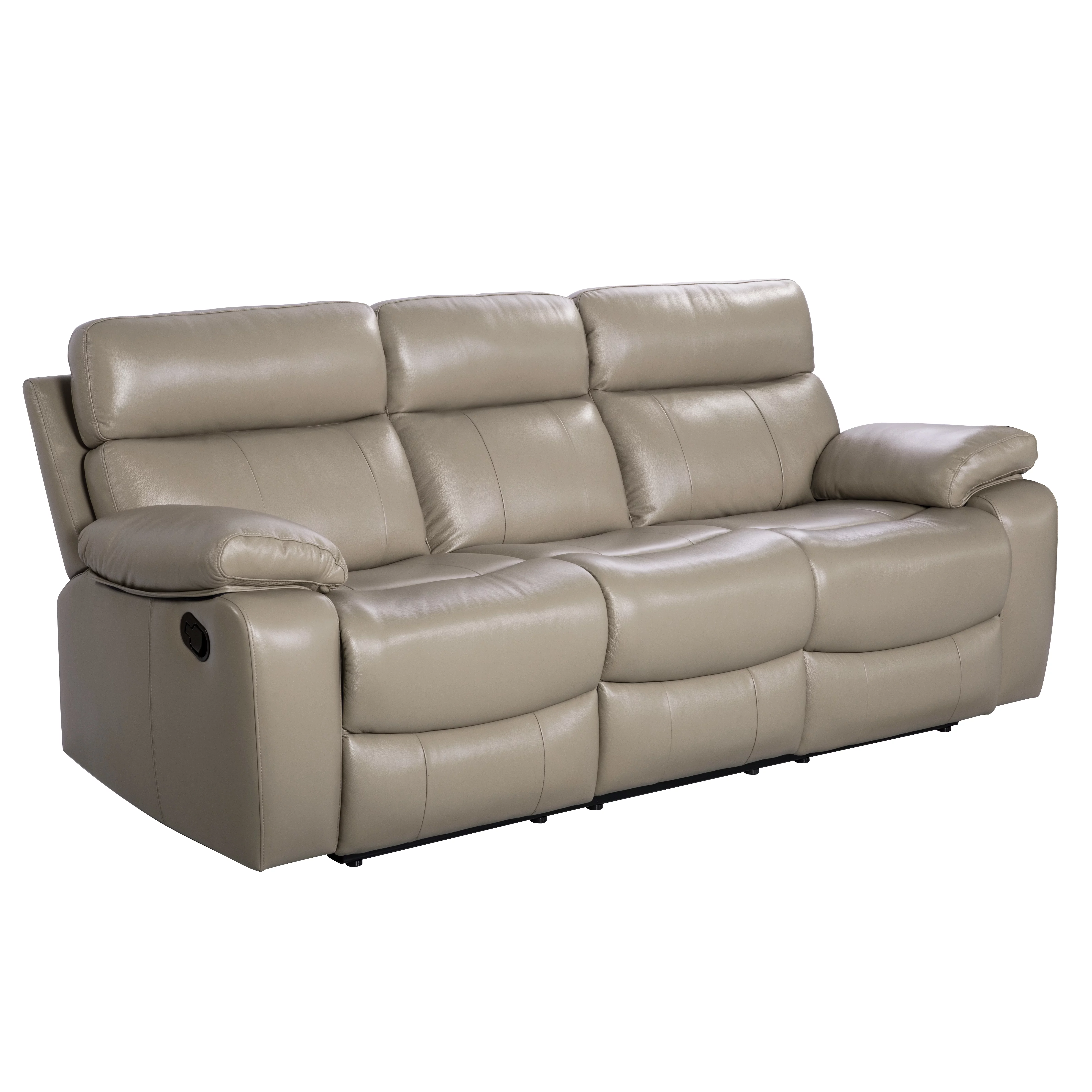 Abbyson Clark Leather Reclining Sofa, Beige
