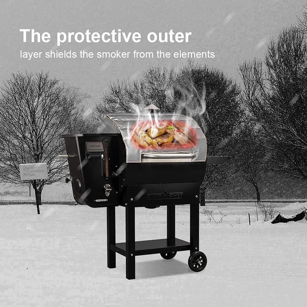 SafBbcue BBQ Grill Thermal Insulation Blanket for Camp Chef 24 Pellet Grills Thermal Blanket for Winter Cooking Keep Consistent Temperatures