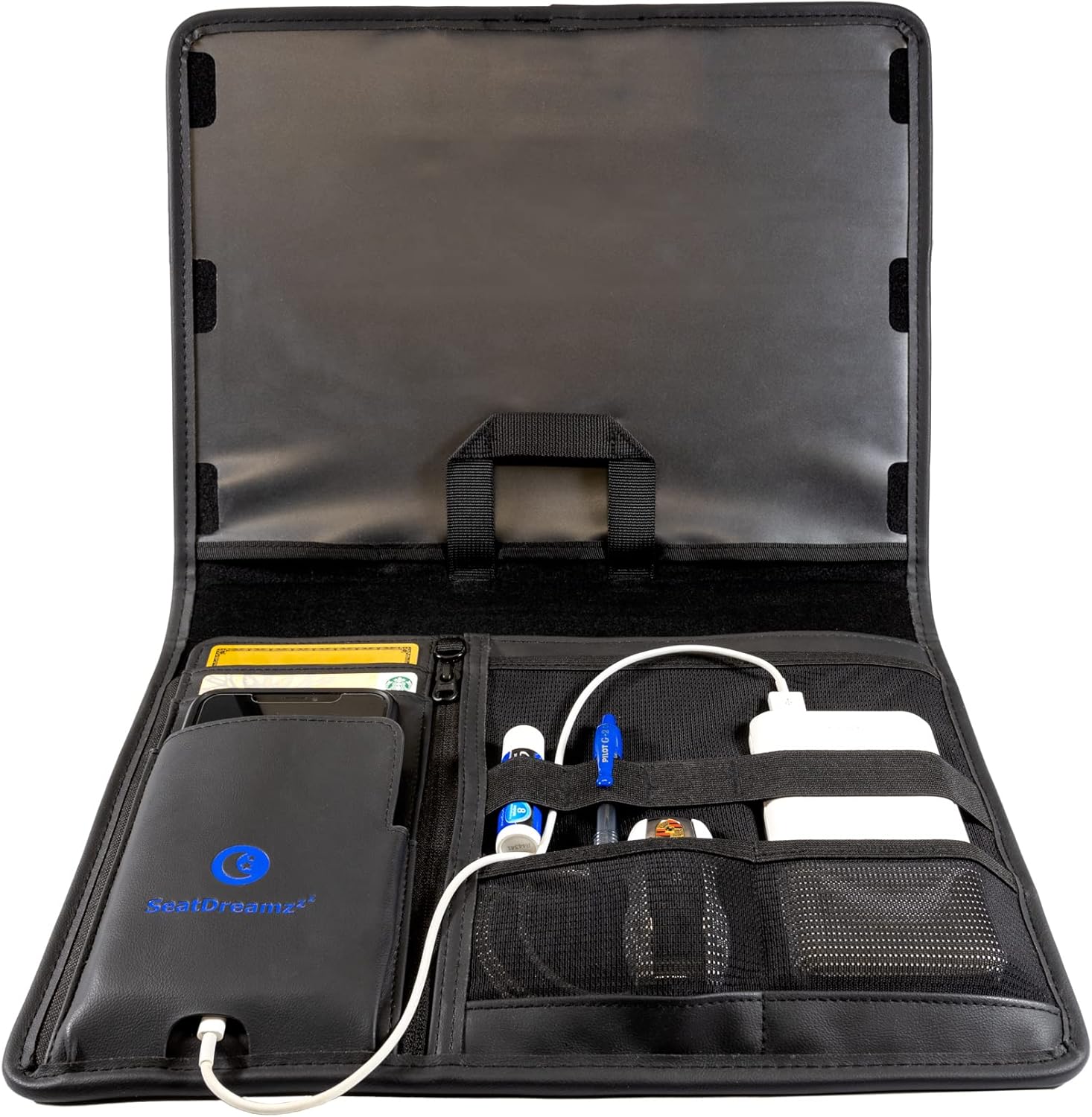 SeatDreamzzz Seatback Organizer, The Ultimate Travel Accessory and Airplane Organizer for Long Flights Pack of 2