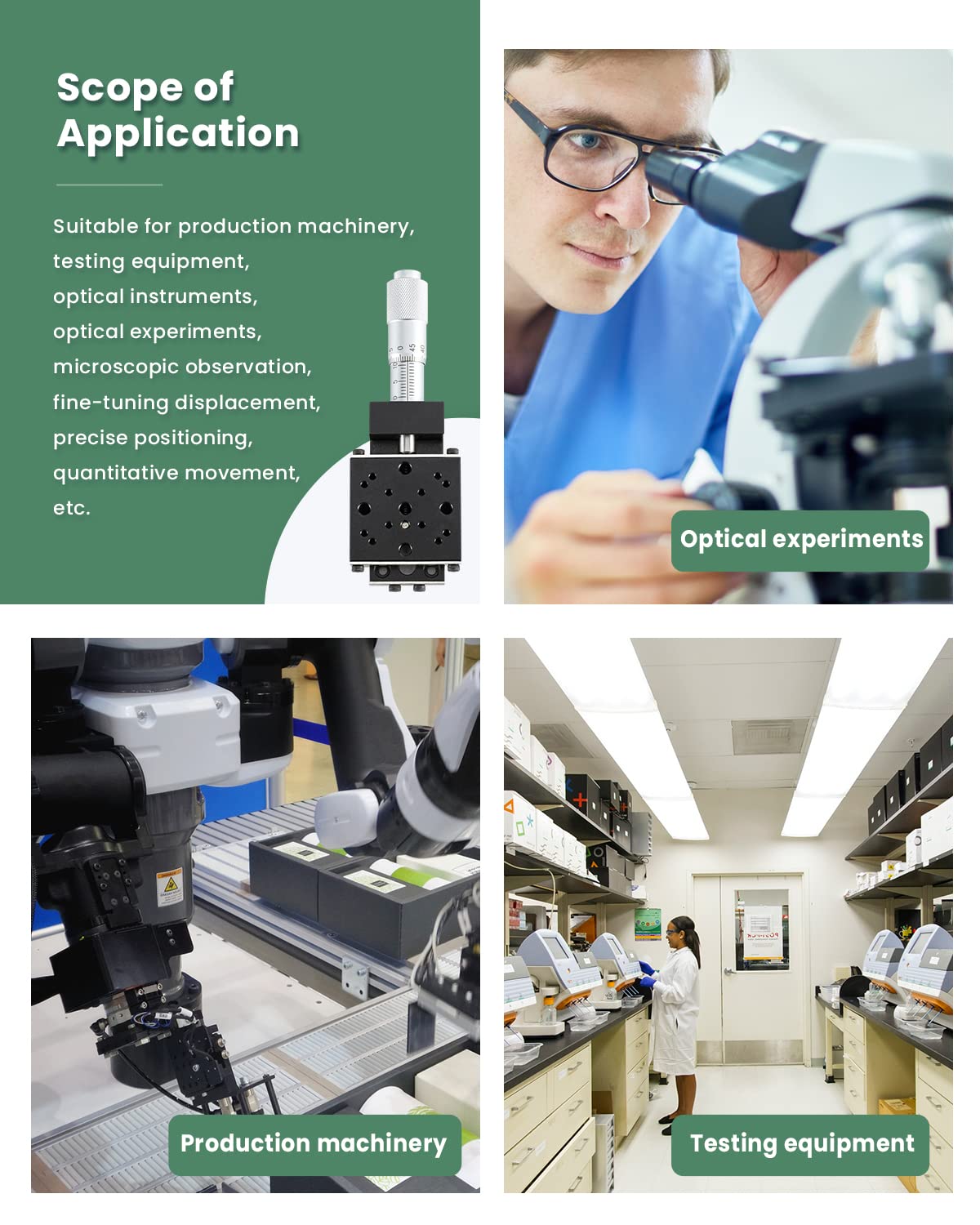 Huanyu X Axis Micrometer Translation Stage X Linear Stage Precision Displacement Table Station Optical Sliding Table 13mm Travel Trimming Bearing