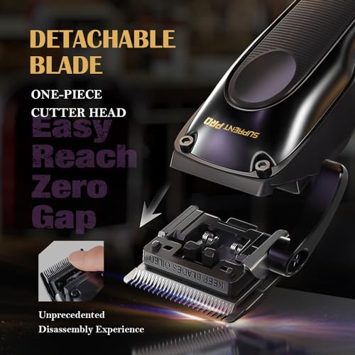 SUPRENT PRO Professional Hair Clippers for Men - High Torque Brushless Motor & Detachable Blade