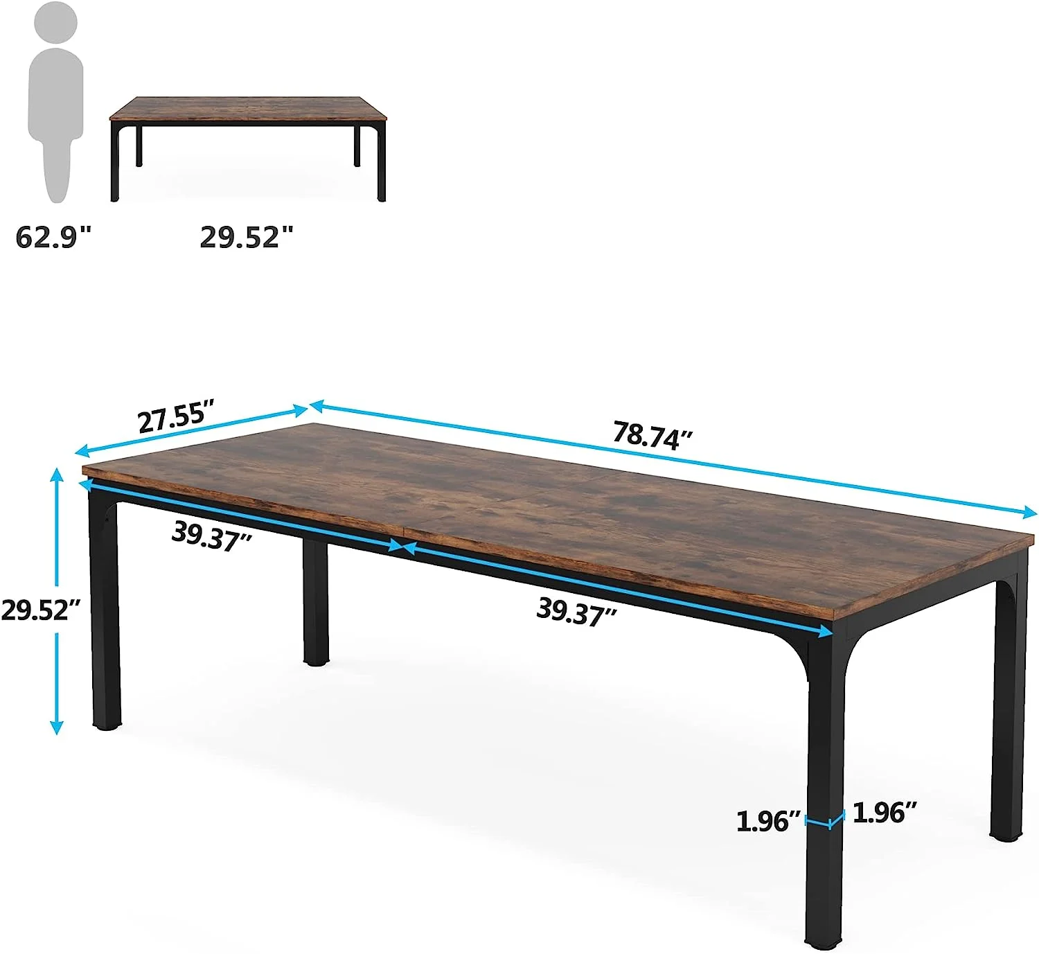 Tribesigns 78.7 inches Extra Long Computer Desk 2 Person