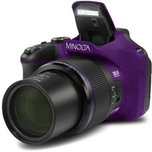 Minolta Pro Shot 20MP Digital Camera – 67x Optical Zoom, Full 1080p HD Video, Optical Image Stabilization, Wi-Fi, 3-inch Articulating LCD Screen