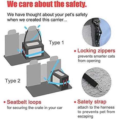 Prutapet Large Cat Carrier Soft-Sided Portable Pet Crate for Car Traveling with Collapsible Litter Box and Bowl - Pet Supplies online store