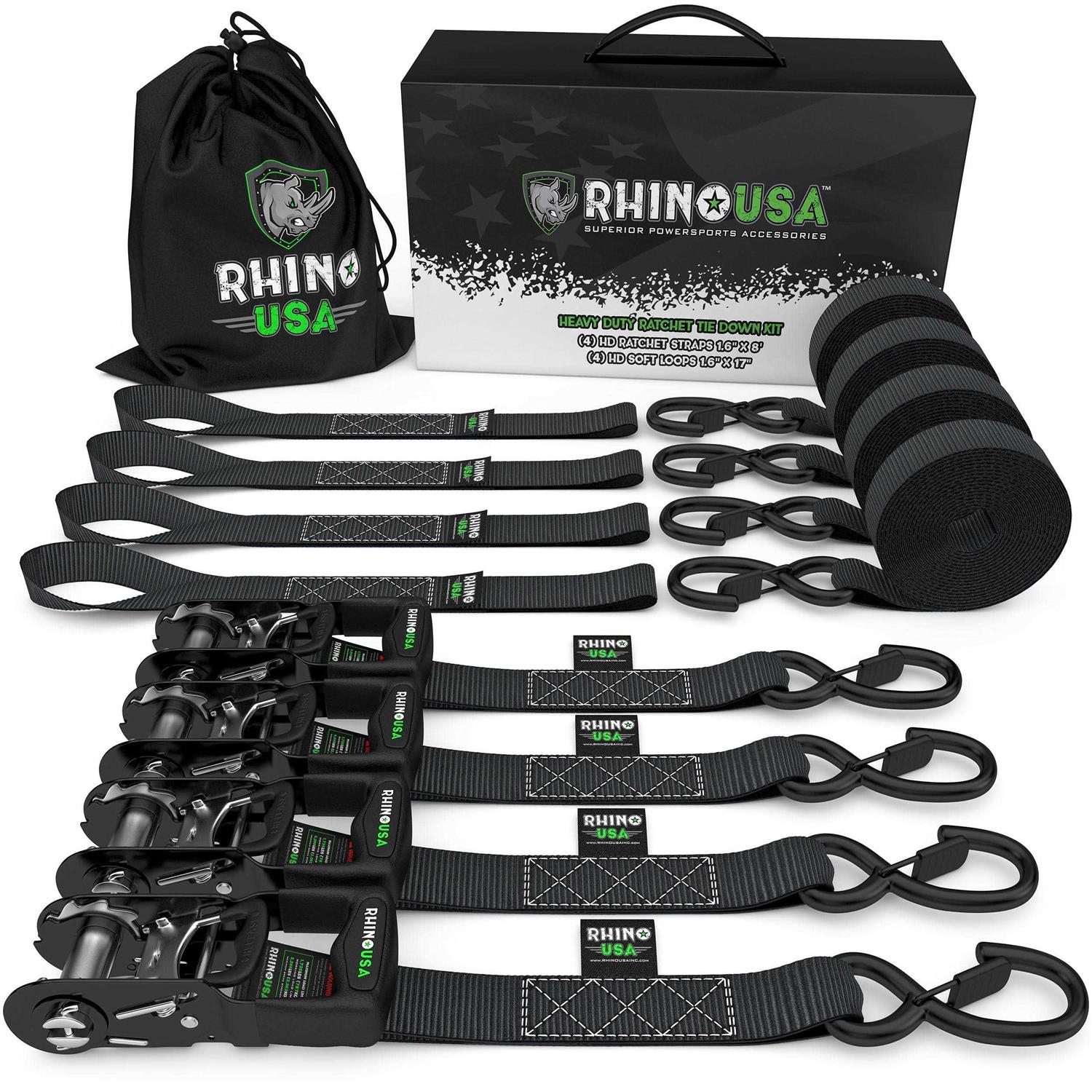 Rhino USA HD Ratchet Tie Down Set - Shop Hardware Tools Online Store