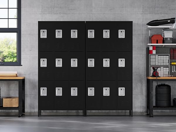 72" Metal Locker for Employees 3 Doors Blue Steel Storage Locker for Office, School, Gym - Metal Storage Cabinets for Home, Office, Gym, School