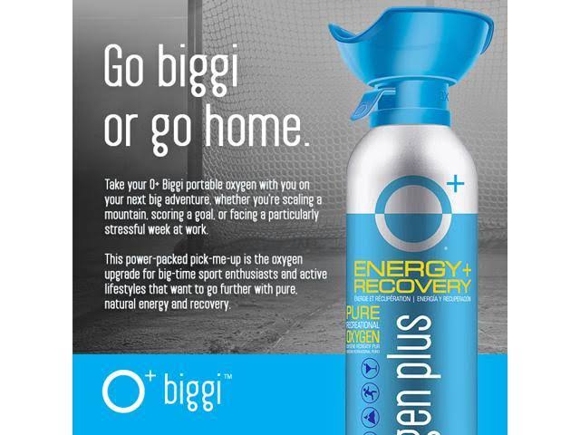 O+ Biggi - 6-Pack - Oxygen Plus - Made in The USA - 11 Litre Canisters - Portable Oxygen Can to Boost Oxygen Levels for Energy u