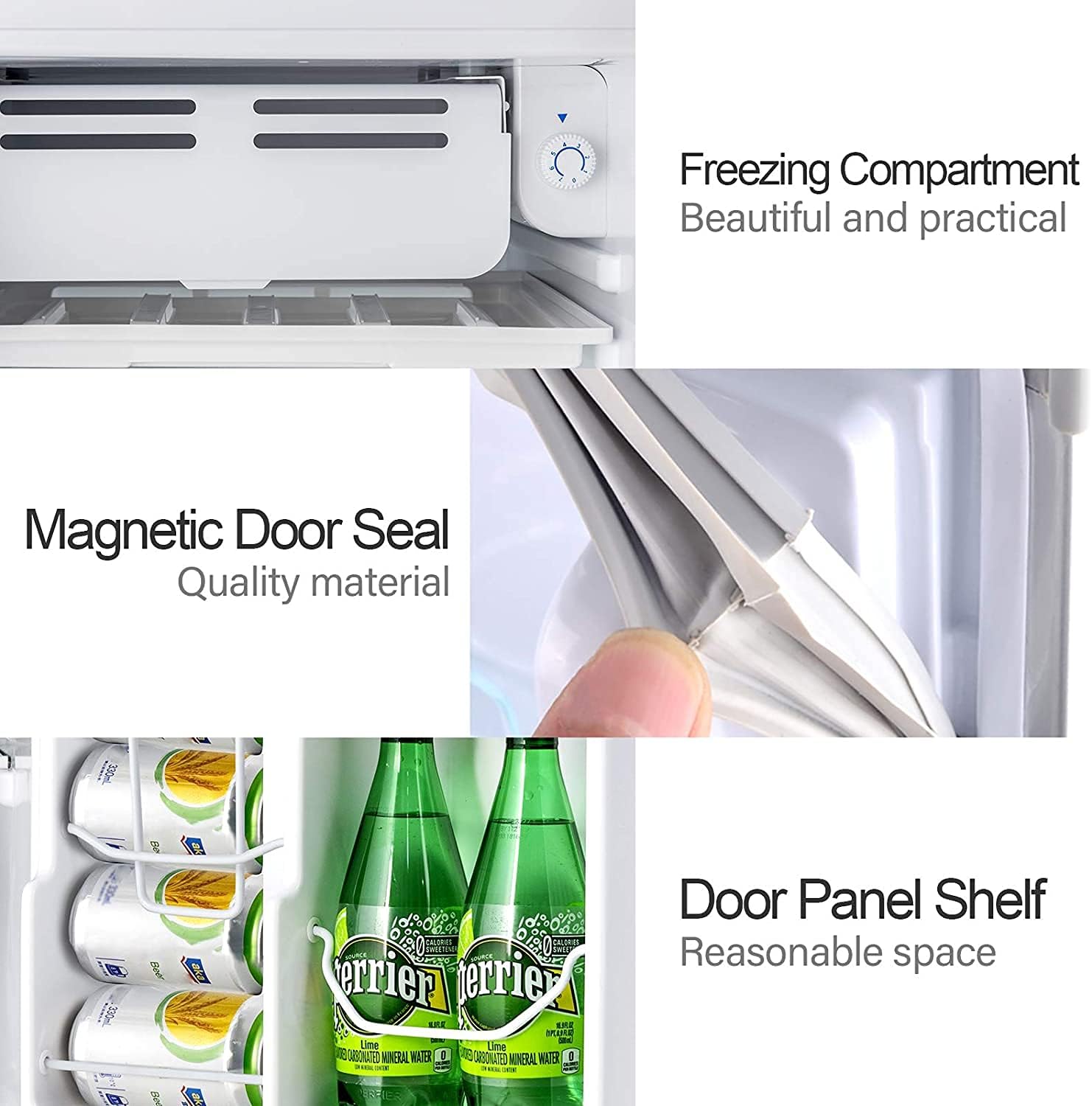 N A 3.2 Cu.Ft Mini Refrigerator Compact Refrigerator-Single Door Small Drink Food Storage Machine for Dorm, Garage, Camper, Basement or Office