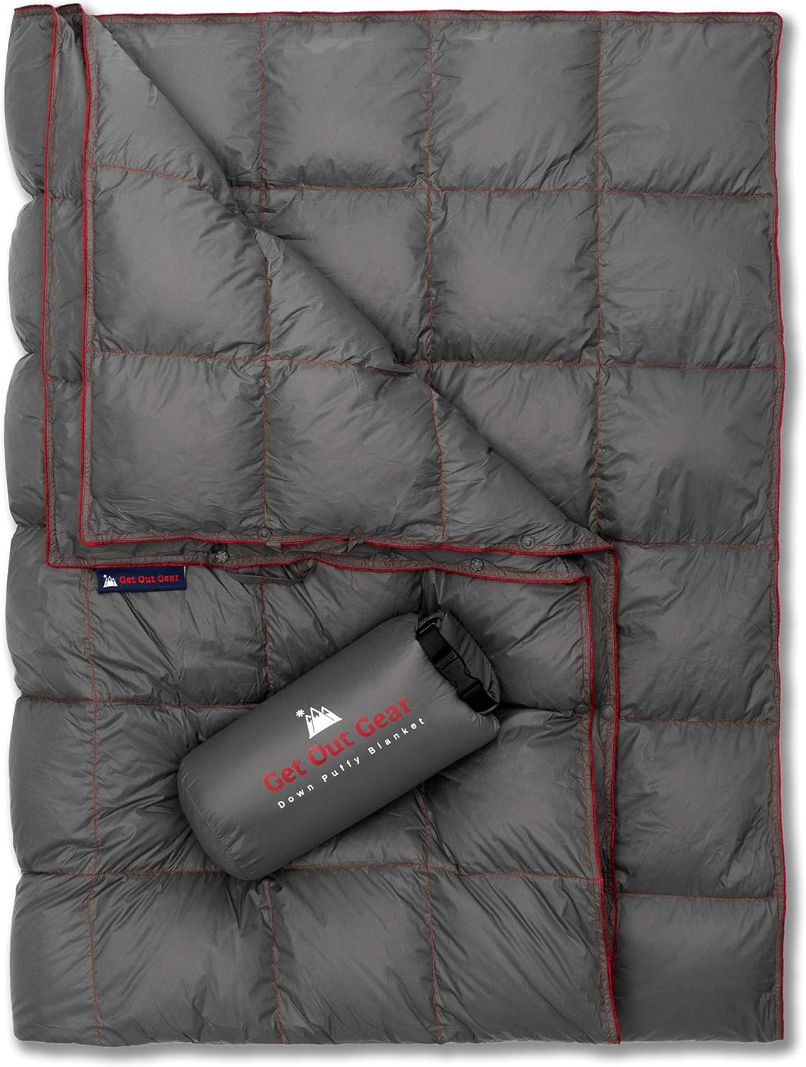 Get Out Gear Down Camping Blanket - Puffy, Packable, Lightweight and Warm | Ideal for Outdoors, Travel, Stadium, Festivals, Beach