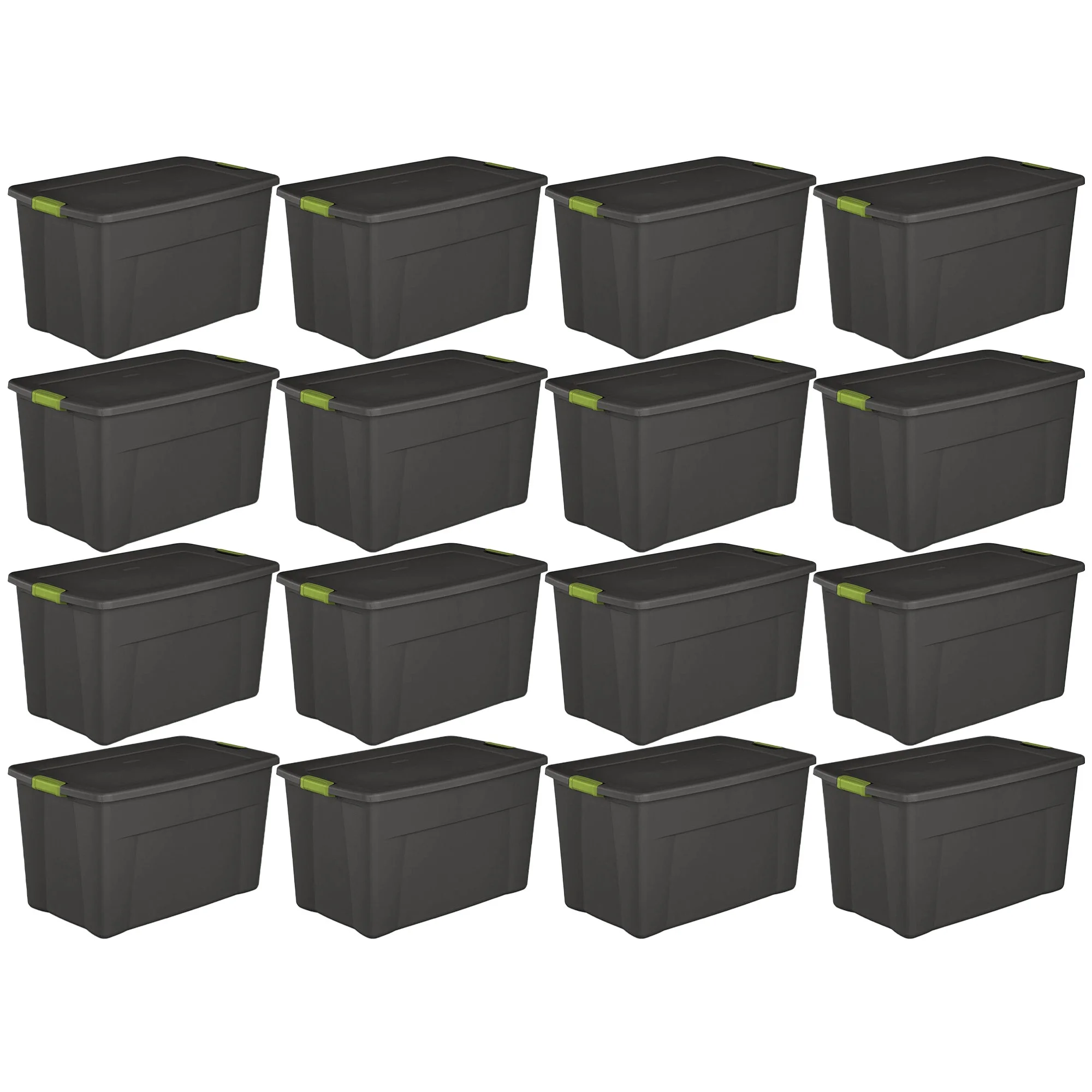 Sterilite 35 Gallon Storage Tote Box with Latching Container Lid, (16 Pack)