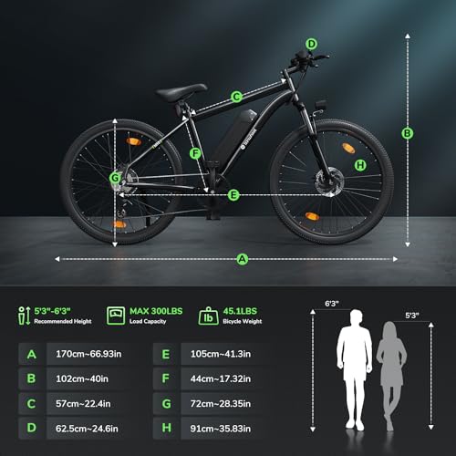 isinwheel M10 Electric Bike Adult 500W, 26" Commuting Electric Mountain Bike 20MPH Max Range 55+ Miles, Professional 35-Speed, Removable Battery