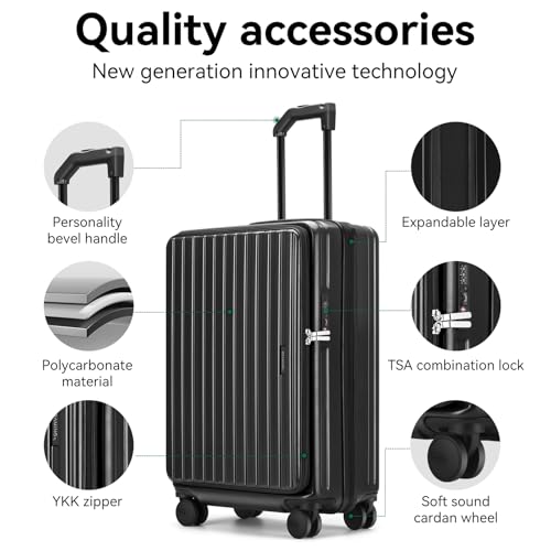 ROAMING Grace Expandable Carry On Luggage Airline Approved, 20 Inch Hardside Carry On Suitcase with Wheels