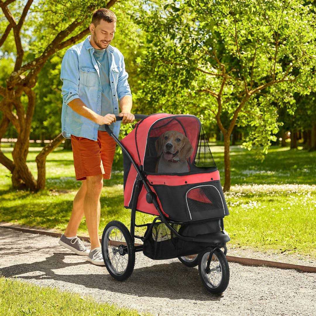 PawHut Pet Stroller for Small Dogs and Medium Dogs Foldable Cat Pram - Pet Supplies online store