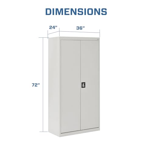 Sandusky Lee EA4R362472-02 Welded Steel Elite Storage Cabinet with Adjustable Shelves, 24" Length x 36" Width x 72" Height, Charcoal